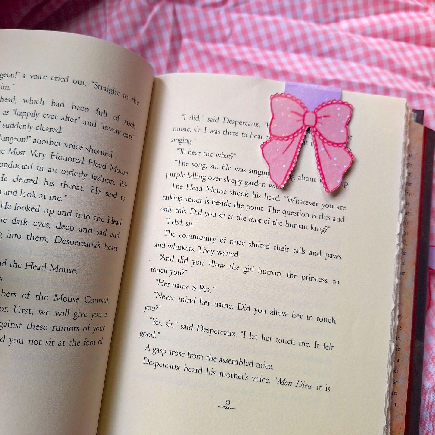 holographic lace bow magnetic bookmark