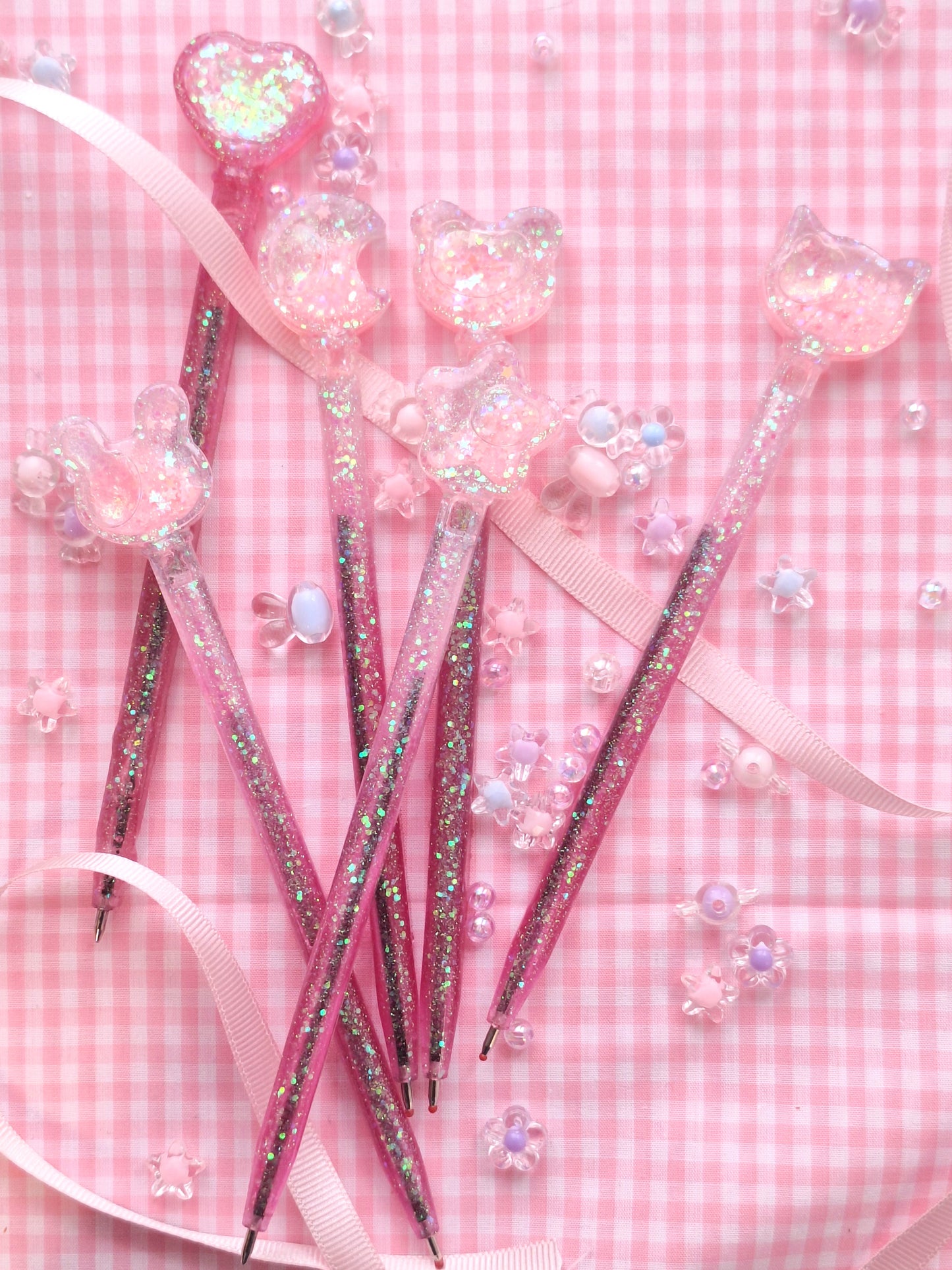 Glitter Pink Shaker Pens