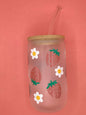 Strawberry Flower Frosted Tumbler