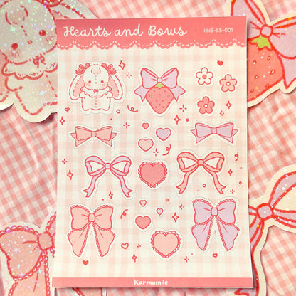Hearts and bows sticker bundle
