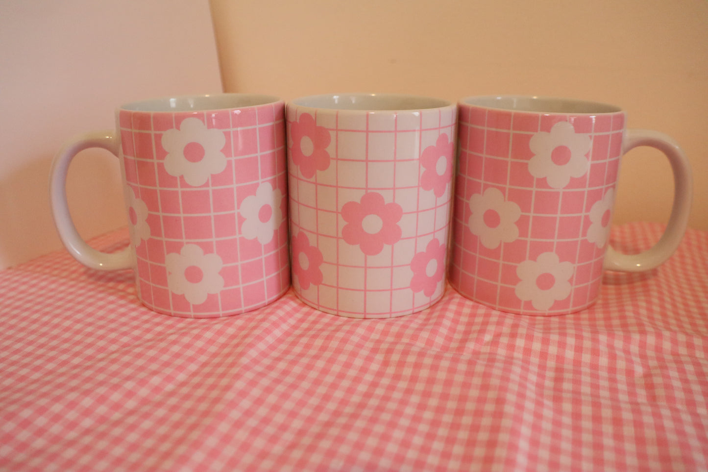Pink Gingham Mug