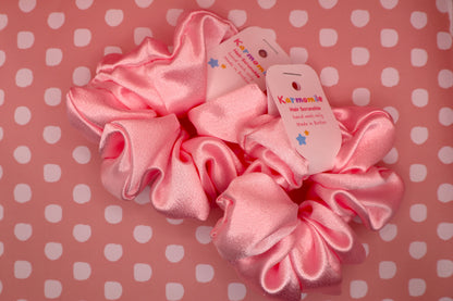 Pink Satin Scrunchie