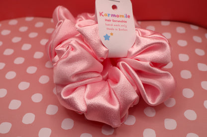 Pink Satin Scrunchie
