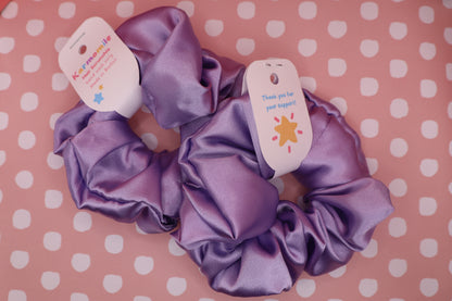 Purple Satin Scrunchie