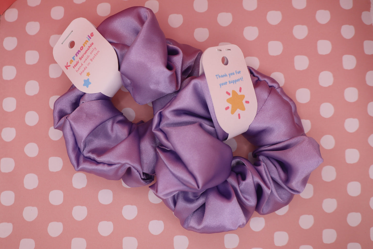 Purple Satin Scrunchie