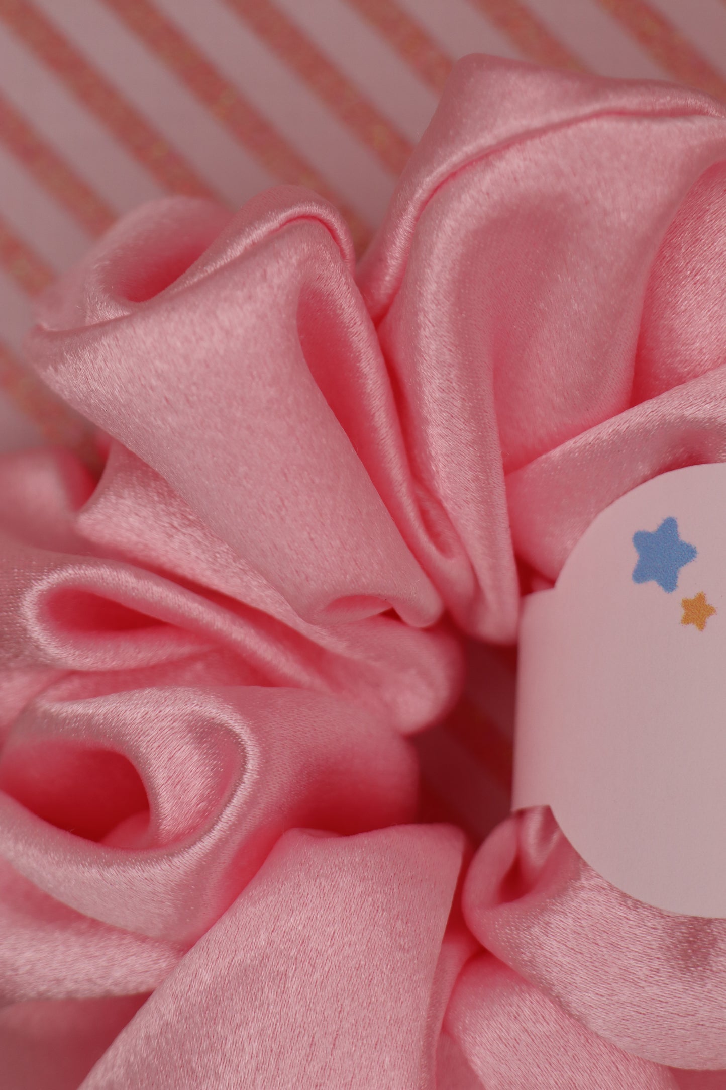 Pink Satin Scrunchie