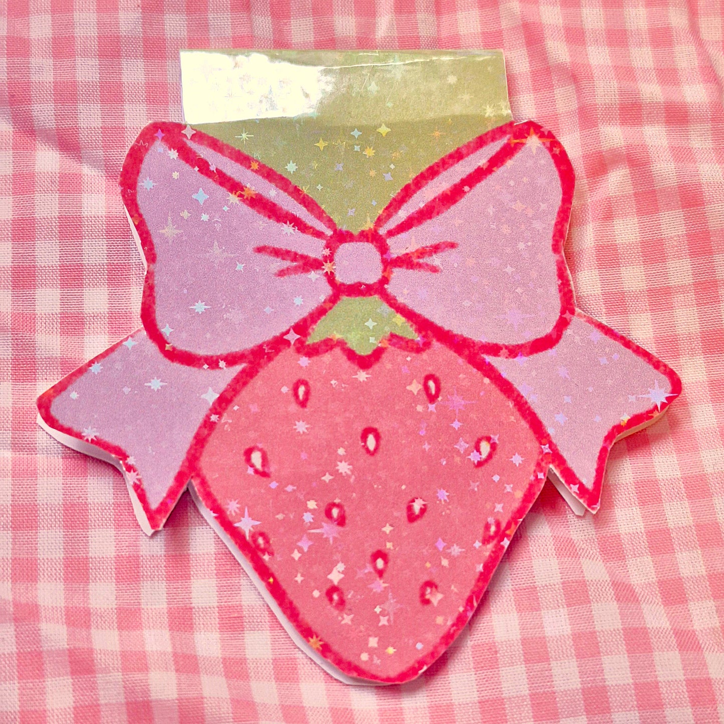 holographic strawberry magnetic bookmark